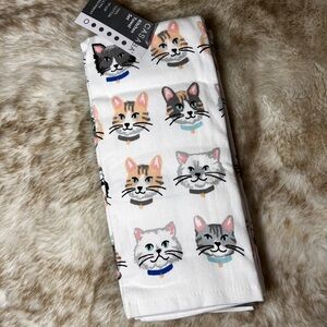 NWT 18”x28” Casaba Cat Kitchen Towel Set (3) 100% Cotton